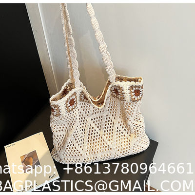 Raffia Straw Bags Tote Summer Beach Purses Wholesale New Ethnic Style Beach Bags Women Paper Straw Crochet Tote Bags Large Capacity Raffia Braided Handbags