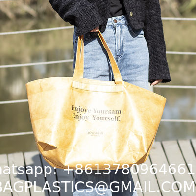 Tyvek And Kraft Paper Tote Bag, Large Size With Long Strap, Washable Eco Friendly Bag For Home, Office, Travel Tote Bag Women’s Kraft Paper Work Handbags Purses with Top Handle