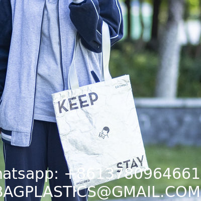 Grocery Bag, Tear Resistant Paper Tote Bag Custom Logo Size Printed Eco Friendly Cloth Tyvek Paper Reusable Organic Tote Bag Grocery Cotton Shopping Bags