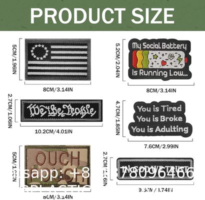 Garment Accessories, Tactical Morale Patch Bundle, Full Embroidery Loop And Hook Patches Set For Caps, Bags, Backpacks, Vest, ornaments Uniforms,Tactical Gears