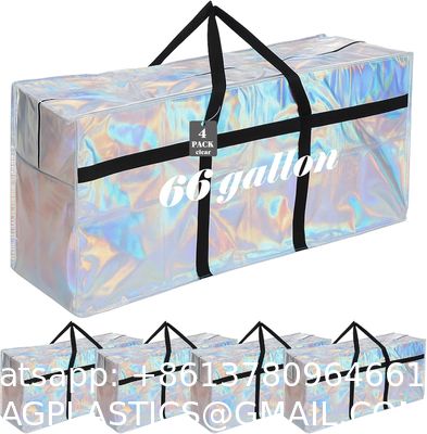 Large Moving Bags With Zipper And Handles Foldable Storage Duffle Bags Heavy Duty Extra Large Totes For College Dorm Travel Clothes Blankets Bedding Moving (Iridescent)