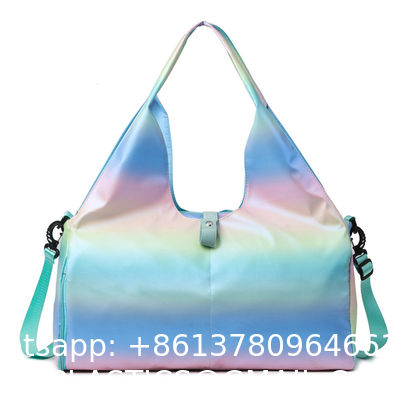 Gym Bag For Women With Wet Pocket & Shoe Compartment, Sports Duffel Overnight Weekender Hospital Workout Carry On Bag For Girls, Holographic Purse Ideal For Travel, Swimming, Dance