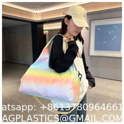 Gym Bag For Women With Wet Pocket & Shoe Compartment, Sports Duffel Overnight Weekender Hospital Workout Carry On Bag For Girls, Holographic Purse Ideal For Travel, Swimming, Dance