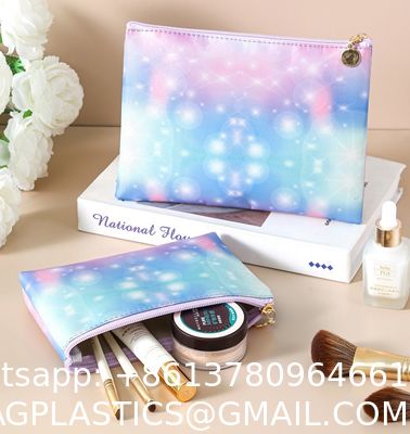 Toiletry Bag,Water Resistant Cosmetic Organizer For Bathroom, Quart Size Clear Iridescent Hard Shell Zipper Case For Toiletries,Portable Storage For Women Girls,Travel Essentials