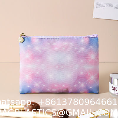 Storage Bag Toiletry Pocket Zippered Pouch Waterproof Cosmetic Bags For Women Holographic Luminous Tote Folding Bags Bucket Long Shoulder Handbags