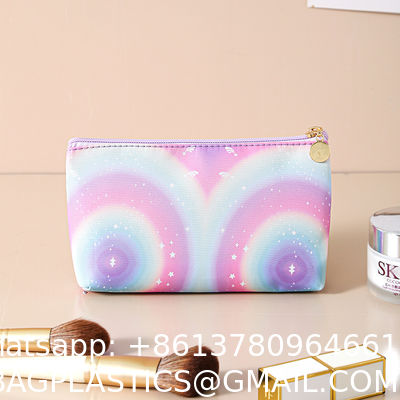 Storage Bag Toiletry Pocket Zippered Pouch Waterproof Cosmetic Bags For Women Holographic Luminous Tote Folding Bags Bucket Long Shoulder Handbags