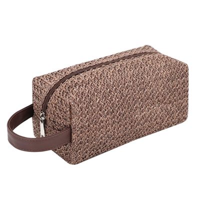 clutch bag, handy bag, handbag, handle bag, Portable Straw Makeup Toiletry Wash Bag Factory OEM Travel Hollow Out Knitted Cosmetic Carry Clutch Pouch Bag Gift
