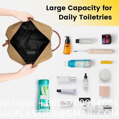 Travel Toiletry Bag For Women And Men, Water-Resistant Shaving Bag For Toiletries Accessories, Foldable Storage Bags With Divider And Handle For Cosmetics Toiletries Brushes Tools