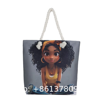 Wholesale Women'S Printed Handbags, Tote Bags, Lightweight Thick Rope Shoulder Bags, Fashionable And Artistic Versatile Beach Bags