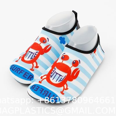 New Children'S Beach Shoes With Cartoon Soft Soles And Non-Slip Printing, Outdoor Wading And Creek Tracing Shoes, Indoor Socks And Shoe Covers