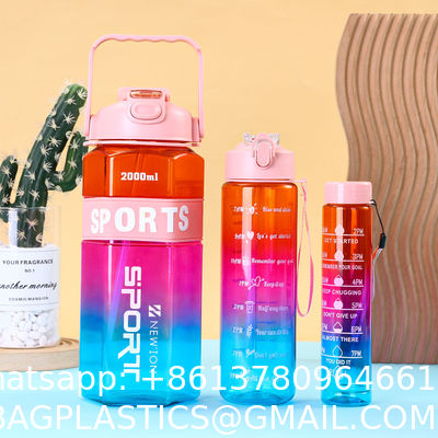 Water Bottle, 32oz Motivational Sports Water Bottle With Time Marker - Times To Drink - Tritan, BPA Free, Wide Mouth Leakproof, Clear (1 Bottle)