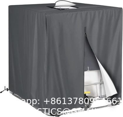 IBC Tote Cover For 1000L Outdoor 275 Gallon Rain Barrel UV Resistant Waterproof Outdoor IBC Covers Outdoor Water Tank Covers Waterproof, 275 Gallon for 420D 1000L Garden Water Tank and Rain Barrel