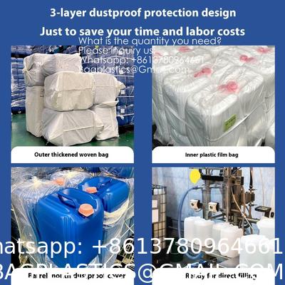 25L Plastic Barrel White Food Grade Square Jerry Can HDPE 25 Litre Chemical Drum Transparent 25 KGS Container Food Grade Square Plastic Bucket Jerrycan Laboratory Waste Liquid Drums Thickened Stack