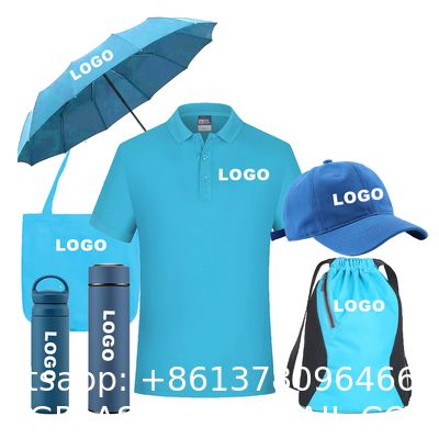 Custom Logo Promotional Gift Set T Shirt Umbrella Water Bottle Bag Hat Bulk Corporate Giveaways Team Events Branding Promotional Gift Box With Cap Mug Backpack Umbrella for Business Gifts Corporate