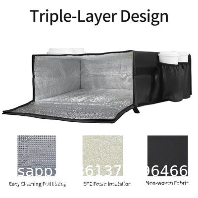 Reusable Hot Food Delivery Grocery Bag Insulated Food Thermal Pizza Shopping Bag Insulated Cooler Tote Bag Insulated Square Cooler with Logo Fresh Pizza Food Delivery Handle Wholesale Wine Cooler Bag