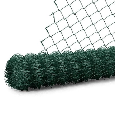 Wire 9 Gauge Green Vinyl Coated Galvanized Steel Chain Link Fence Fabric, Diamond Mesh Size 2-3/8 Inch, Galvanized Fencing Wire Roll For Garden And Animals Enclosure