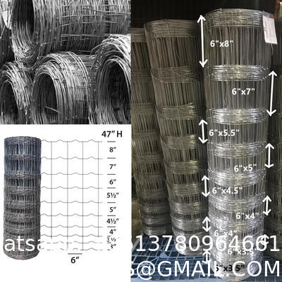 14 Gauge 4ft × 328ft Cattle Fence Panels, Farm Fence Grassland Fencing, For Yard Garden And Animal Protection Galvanized Fixed Knot Farm Fencing Wire for Deer Cattle Sheep Safety Use