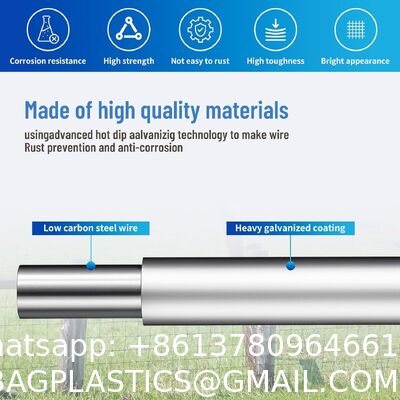 14 Gauge 4ft × 328ft Cattle Fence Panels, Farm Fence Grassland Fencing, For Yard Garden And Animal Protection Galvanized Fixed Knot Farm Fencing Wire for Deer Cattle Sheep Safety Use