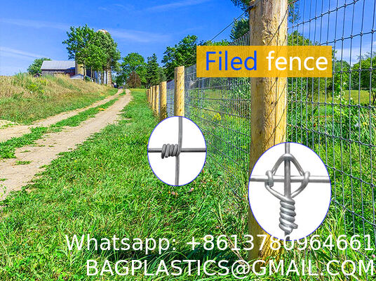 14 Gauge 4ft × 328ft Cattle Fence Panels, Farm Fence Grassland Fencing, For Yard Garden And Animal Protection Galvanized Fixed Knot Farm Fencing Wire for Deer Cattle Sheep Safety Use