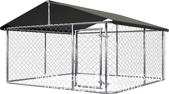 Outdoor Heavy Kennel High Strength Stainless Steel Black Large Dog Cage 10' X 5' Heavy Duty Welded Mesh Modular Outdoor Dog Kennel Heat Treated 3D Modelling Service Included Fencing Trellis Gates