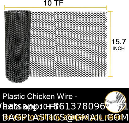 Chicken Wire Fencing Mesh Plastic With Zip Ties, 1.3×10FT Garden Netting For Moss Poles, Plastic Chicken Wire For Poultry Rabbit Fencing,Crafts,DIY - Black