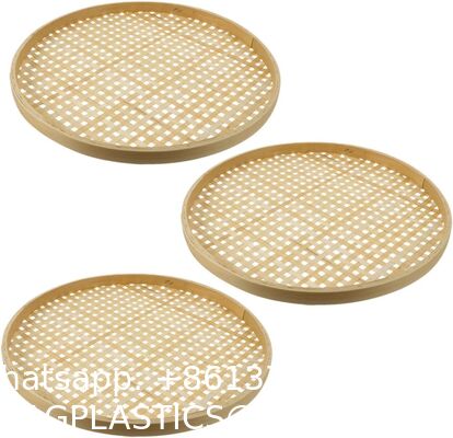 Bamboo Sieve Round Baskets Woven Storage Baskets Woven Tray Fruit Rattan Tray Fruit Natural Bamboo Colander Weaving Sieve Vegetable Food
