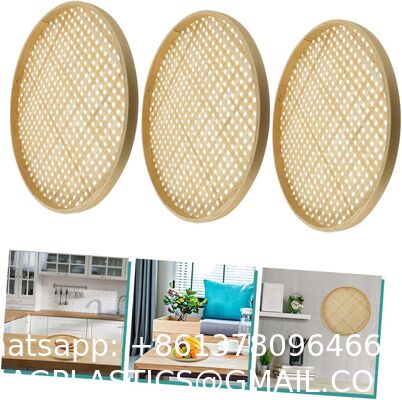 Bamboo Sieve Round Baskets Woven Storage Baskets Woven Tray Fruit Rattan Tray Fruit Natural Bamboo Colander Weaving Sieve Vegetable Food
