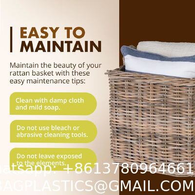 Large Square Rattan Basket, Handmade, Living Room, Blankets, Toy Bin, Extra Storage, Decorative Storage, Laundry Basket, Linens, Gray & Brown, Large