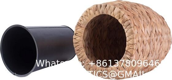 Water Hyacinth Wicker Planter Basket, Small Round Woven Basket For Plants With Metal Pot, Indoor Wicker Plant Pot Eco-Friendly Water Hyacinth Woven Plant Pot – Round Basket with Inner Saucer, Deco