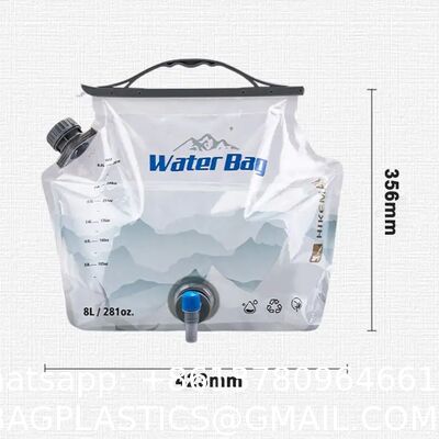 Water Storage bag Hydration Reservoir Factory 5L 10L 20L Collapsible Kangen Water Carrier Custom Logo Expandable Pouch Storage Foldable Spout Pouch With Plastic Bag