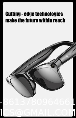 AI Smart Glasses with Camera, 1080P Video Recording Glasses, 8MP Camera Glasses, Real Time Translation, ChatGPT AI Voice Assistant, Open-Ear Audio,Sunglasses  Color-Changing Clear and Green Lense