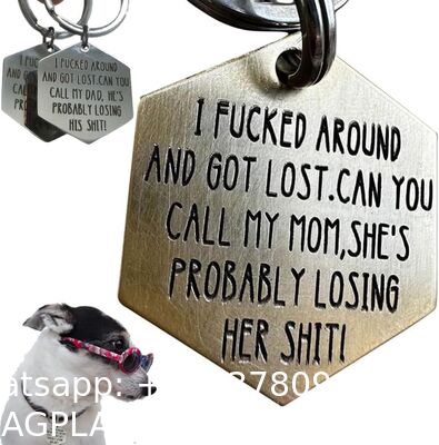 Customized Bone Shaped Enamel Dog Name Tag Funny Dog Tags,Stainless Steel Funny Pet Tag,Deeply Engraved Dog Collar Tag,Pet Cat Collar Charm Gift For Cats Owner Dog Lover