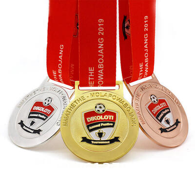 Custom Enamel Marathon Running Sport Medallion Metal Zinc Alloy 3d Custom Award Metal Zinc Alloy Sports Award Football Medallion Manufacturer Custom Gold Silver And Bronze Enamel Soccer Medal