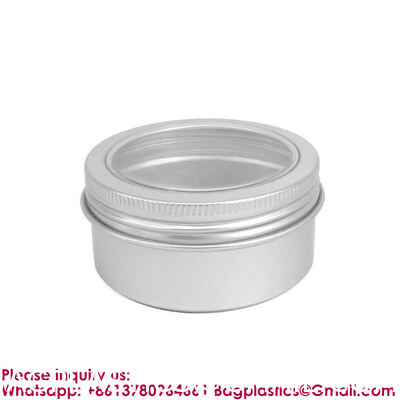 Custom Aluminum Spice Tin Box Containers Aluminum Metal Lip Balm Case Tins Metal Aluminum Jar Tin Screw Wholesale Matte Aluminum Empty Metal Tin Jars for Candle Making Perfume Use-5ml 10ml 15ml