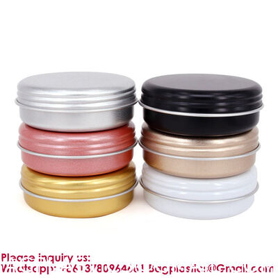 Ounce Round Empty Metal Tins With Hollow Lids Refillable Spice Containers For Aromatherapy Air Freshener Candles Travel Storage Customizable Logo Printed Tin Box for Soap/Cream Aluminum Makeup