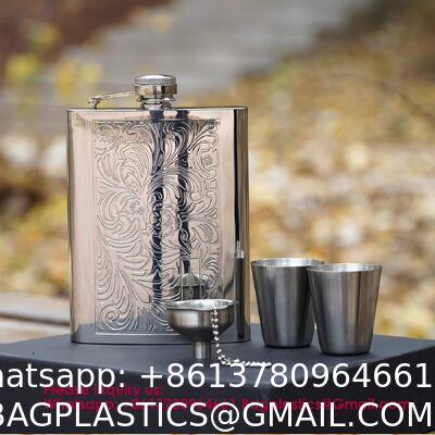 Stainless Wine Cup Portable Wine Bottle Outdoor Travel Wine Pot Retro Alcohol Russian 9oz 3oz Hip Flask Bottle high-end gift box, thickened 18oz wine bottle for white spirit as a gift