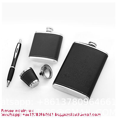 Leak Proof Engraved Flask Whisky Flask Stainless Steel Pocket Hip Flask For Liquor Stainless Steel Wine Jug Set 7 oz Portable Outdoor Small Wine Bottle Wholesale Gift Box