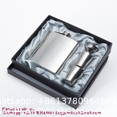 Leak Proof Engraved Flask Whisky Flask Stainless Steel Pocket Hip Flask For Liquor Stainless Steel Wine Jug Set 7 oz Portable Outdoor Small Wine Bottle Wholesale Gift Box
