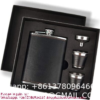 Leak Proof Engraved Flask Whisky Flask Stainless Steel Pocket Hip Flask For Liquor Stainless Steel Wine Jug Set 7 oz Portable Outdoor Small Wine Bottle Wholesale Gift Box