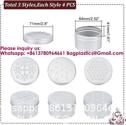 Ounce Round Empty Metal Tins With Hollow Lids Refillable Spice Containers For Aromatherapy Air Freshener Candles Travel Storage Customizable Logo Printed Tin Box For Soap/Cream Aluminum Makeup