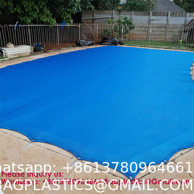 Inground Pool Safety Cover - Rectangle Green Heavy Duty Mesh, Triple Stitched & Rain Permeable, Installation Hardware Included (We Make Custom Size)