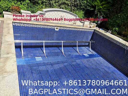 Safe Pool Safety Cover For Kids Safety Transparent Blue PC Blades With Reel Pool Cover Polycarbonate Pool Solar Cover Winter Safety Cover For Swimming Pool