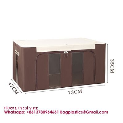 Heavy Duty Blanket Storage Bags Clothes Storage Foldable Closet Organizers Containers With Reinforced Handle For Clothing, Blanket, Comforters, Bed Sheets, Pillows And Toys