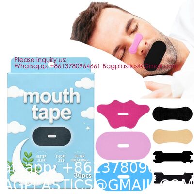 Sleep Cotton Bamboo Silk Custom Color Shape Mouth Tape Lips for Sleeping Hypoallergenic Breathing Nose Tape Nasal Strips Premium Custom Sleep Mouth Tape Stop Snore Snoring Stopper for Sleeping