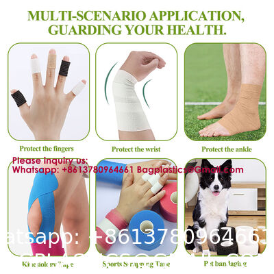 Bandage Self-Adhesive Athletic Wrap Tape Print Custom Breathable Eco-Friendly Gym & Hook Grip Tape - Thumb Cross Training, Weightlifting, Gymnastics Stretchy Adhesive Athletic Weightlifting Tape