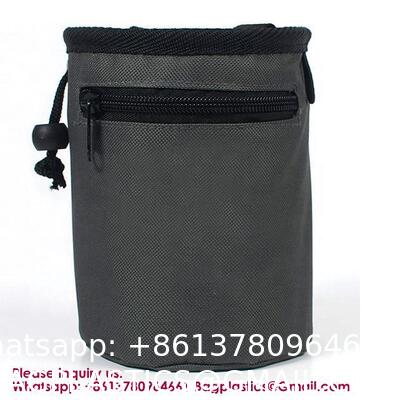 Zip Pocket Zippered Chalk Powder Tote Pouch With Reinforced Drawstring Large Mouth Opening For Pet Dog Outdoor Safe Exercise Training Drawstring Closure Chalk Bag