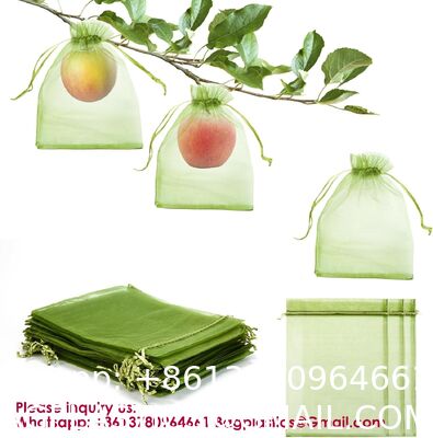Fruit Protection Bags, Fruit Bags For Fruit Trees, Green Netting Fruit Cover Bags Drawstring Mesh Fruit Protectors Pest Barrier For Fruit Trees Veggies Garden