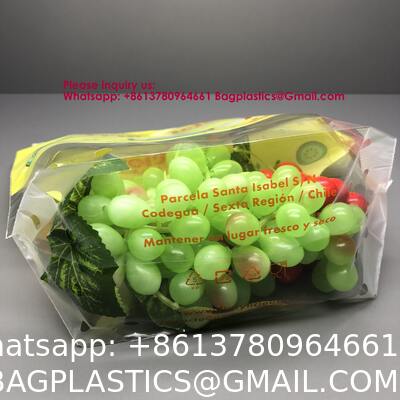 Market Keep Fresh Plastic Packing Bag For Fruits Pluots Apple Grape Banana Fresh Fruit Package Bag Vegetable Packaging Reusable Zipper Fruit Packaging Bag Transparent Clear Vegetables Stand up Bag