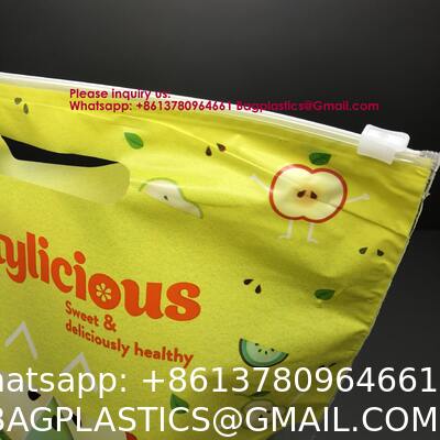 Market Keep Fresh Plastic Packing Bag For Fruits Pluots Apple Grape Banana Fresh Fruit Package Bag Vegetable Packaging Reusable Zipper Fruit Packaging Bag Transparent Clear Vegetables Stand up Bag