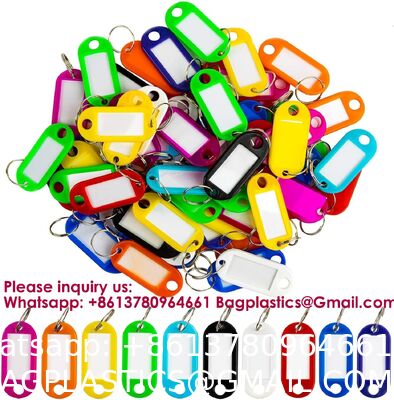Plastic Key Tags, Key Labels With Ring And Label Window, Assorted Colours,Identifiers,Name and Labels,Adapt to USB Drive,Pets,Bags Split Ring Window Lucky Line Flexible Colored